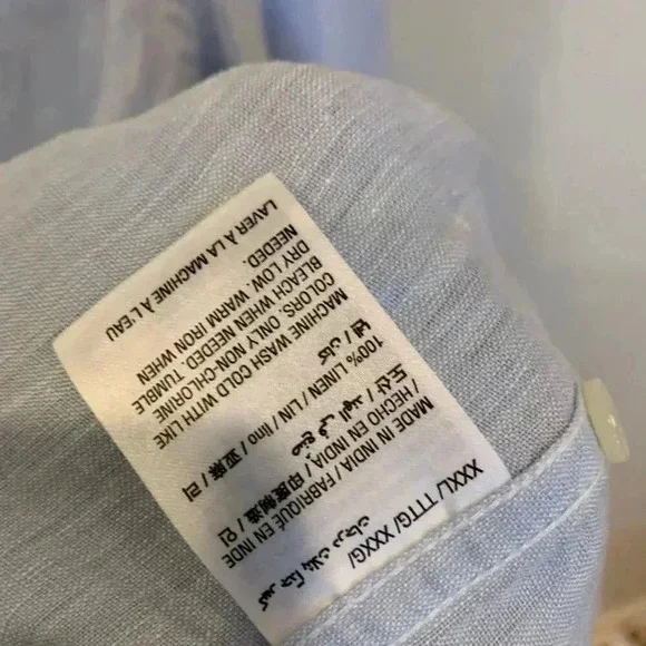 Mens Tasso Elba Linen Woven Button Down Shirt Long Sleeve Size 3XL NWT - B5 - Picture 7 of 9